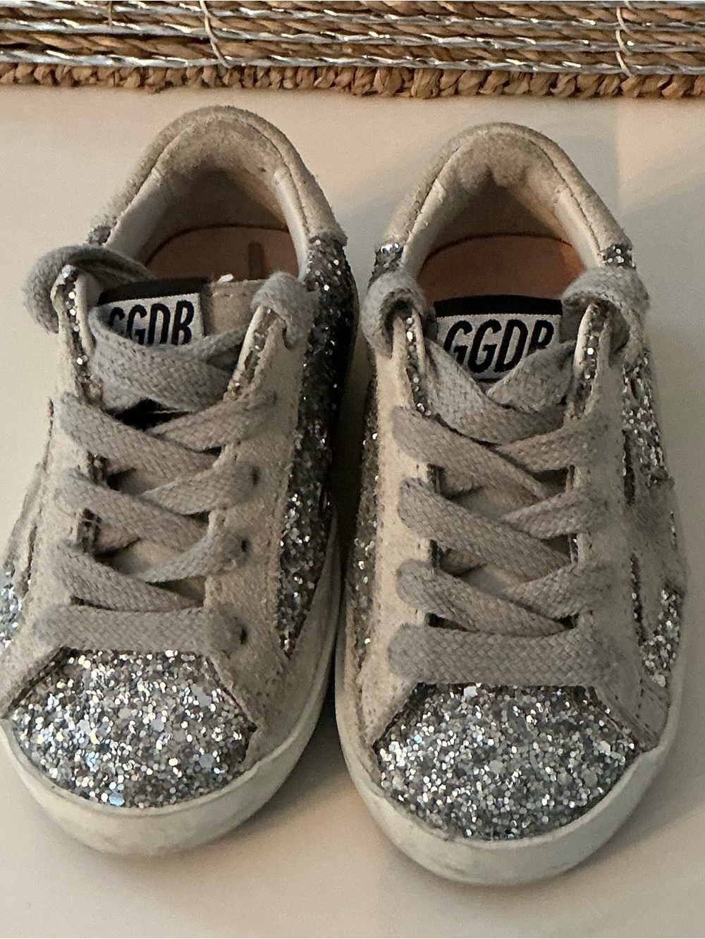Golden Goose Kids Silver Glitter Star Sneakers - Picture 2 of 3